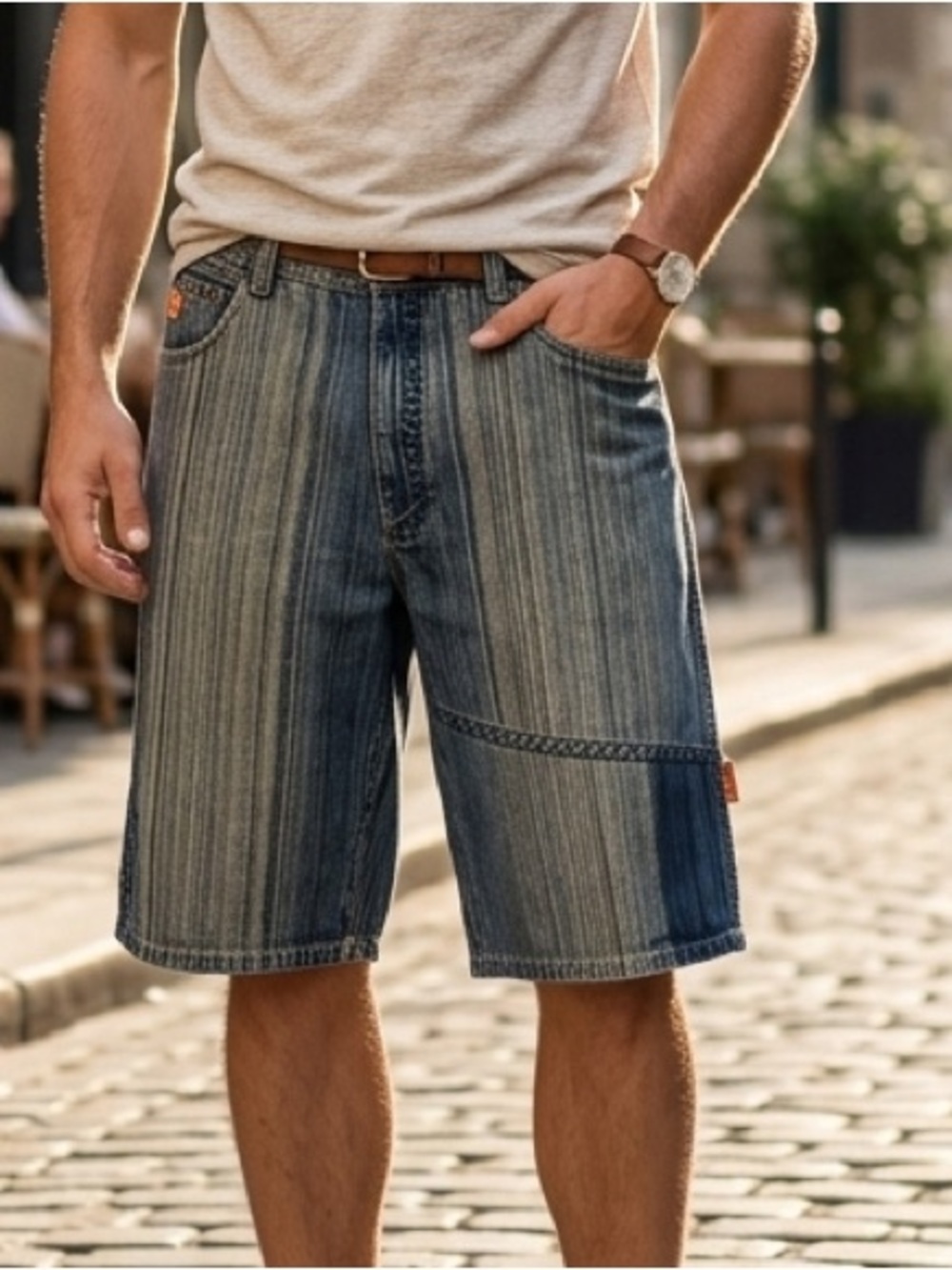 Genetix G2 Genes Vintage Blue Japanese Shorts Size XL (36x15)